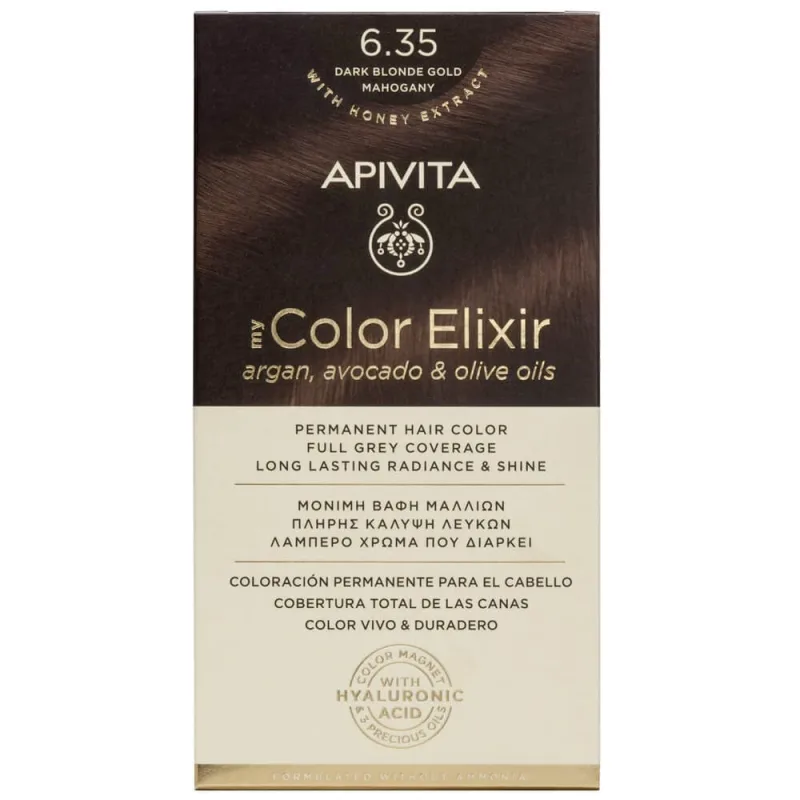 Apivita My Color Elixir Permanent Hair Color N6,35 Blond închis miere mahon — preț și oferte