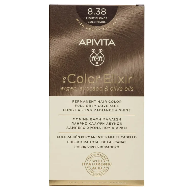 Apivita My Color Elixir Permanent Hair Color N8,38 Blond deschis miere perla — preț și oferte