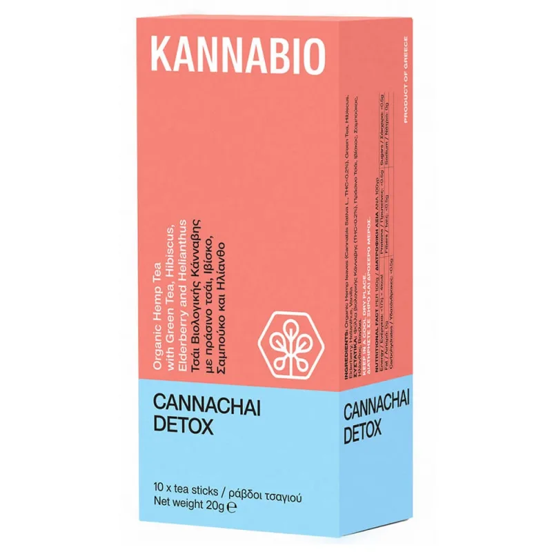 KannaBio Kannachai Detox Organic Hemp Tea cu ceai verde, Hibiscus, soc și Helianthus 10sticks — preț și oferte