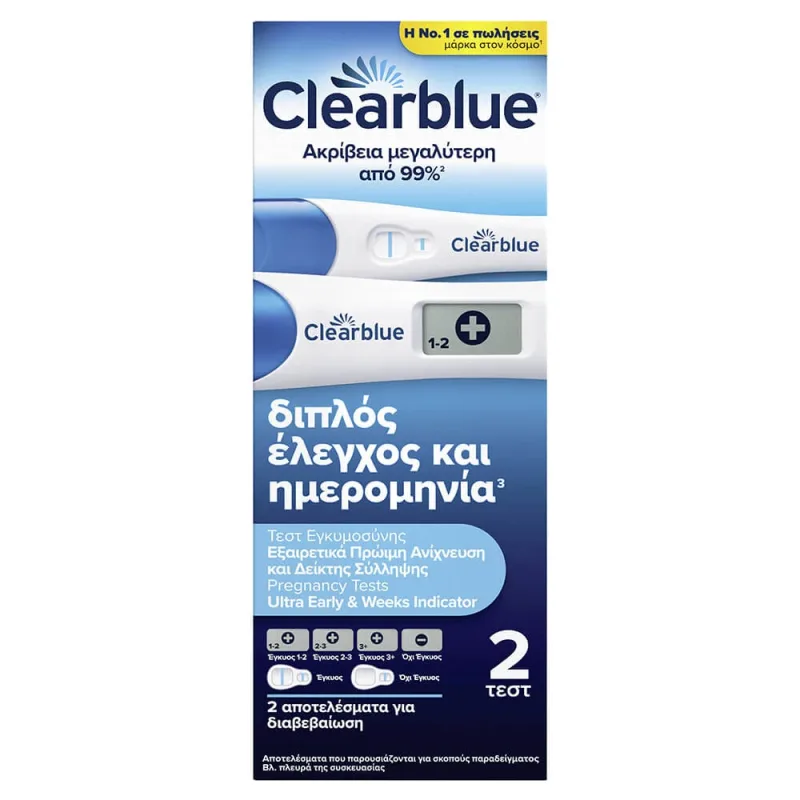 Clearblue Test dublu de sarcină Verificare timpurie și dată (2 buc) — preț și oferte
