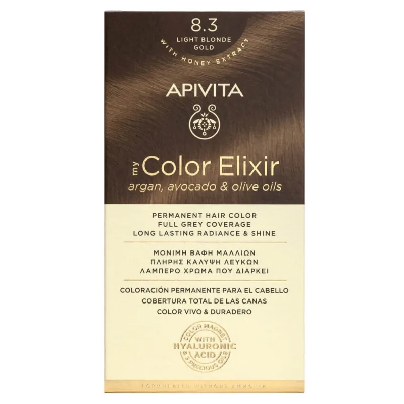 Apivita My Color Elixir Permanent Hair Color N8.3 Blonde Light Gold — preț și oferte