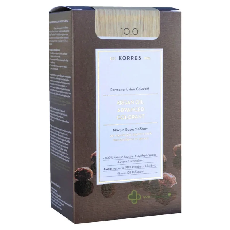 Korres Argan Oil Advanced Colorant N 10.0 Platinum Blonde Natural — preț și oferte