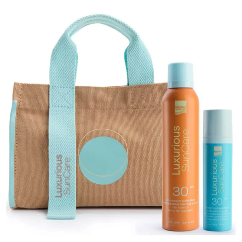 Pachet promoțional Luxurious SunCare cu Spray invizibil cu protecție solară antioxidantă SPF30+ 200ml, Fluid Probiotics SPF30 75ml și geantă GRATUITĂ — preț și oferte