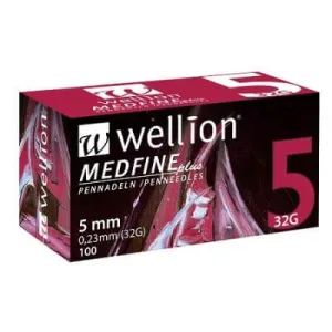 Ac pentru stilou de insulină wellion medfine plus 5 32 gauge lungime 5 mm 100 bucăți