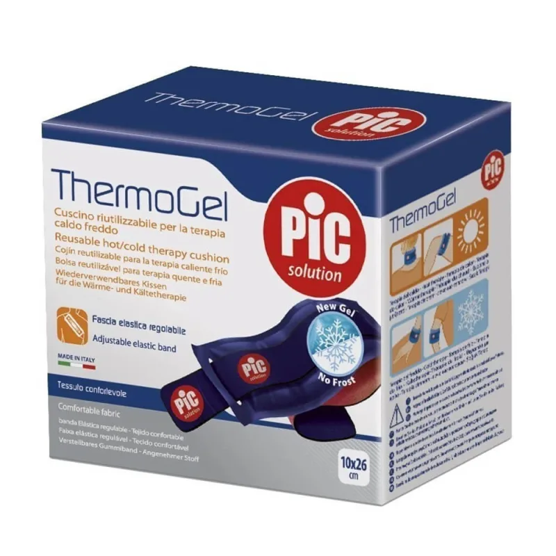 Pernă multifuncțională Pic Thermogel 10x26cm pentru terapie cu căldură și frig cu țesătură și bandă elastică — preț și oferte