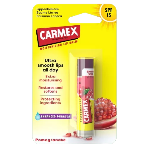 Balsam reparator pentru buze uscate si crapate cu aroma de rodie SPF 15, Carmex | 4.25 g CARMA LABORATORIES — preț și oferte