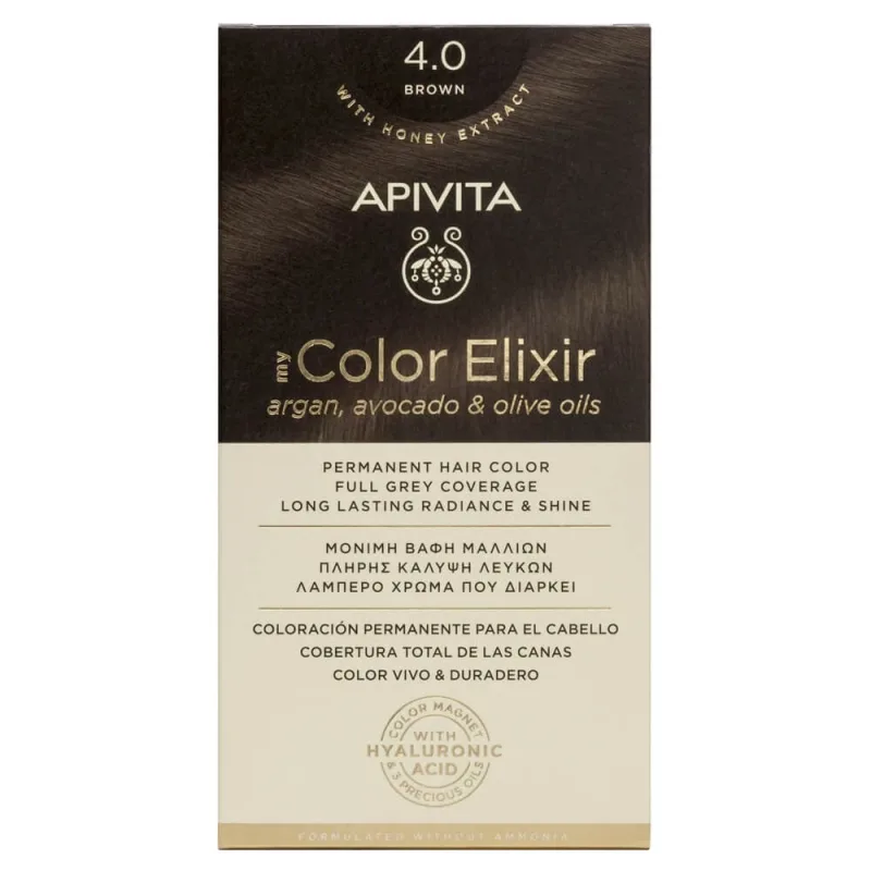 Apivita My Color Elixir Permanent Hair Color N4.0 Natural Brown — preț și oferte