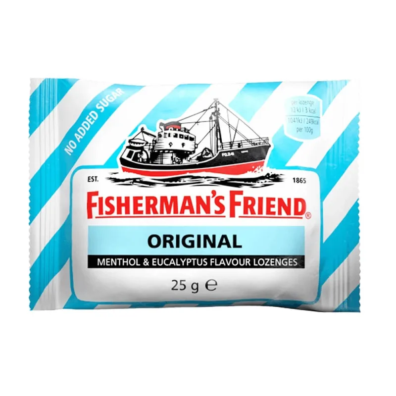 Fisherman's Friend Bomboane originale cu aromă de mentă și eucalipt fără zahăr 25g — preț și oferte