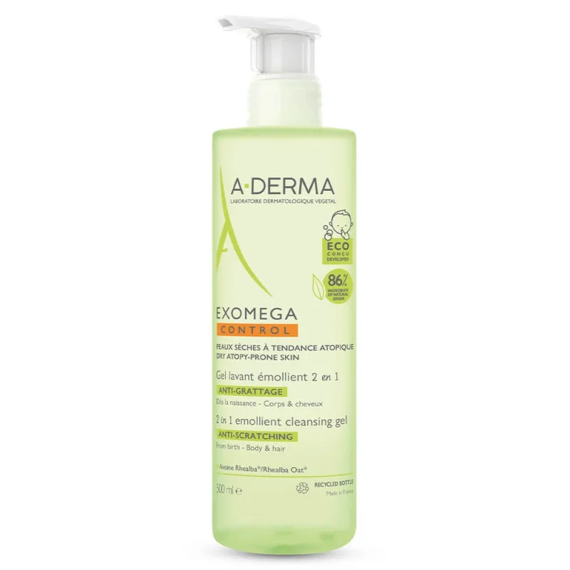 A-Derma Exomega Control Gel Lavant Emolient 2en1 500ml — preț și oferte