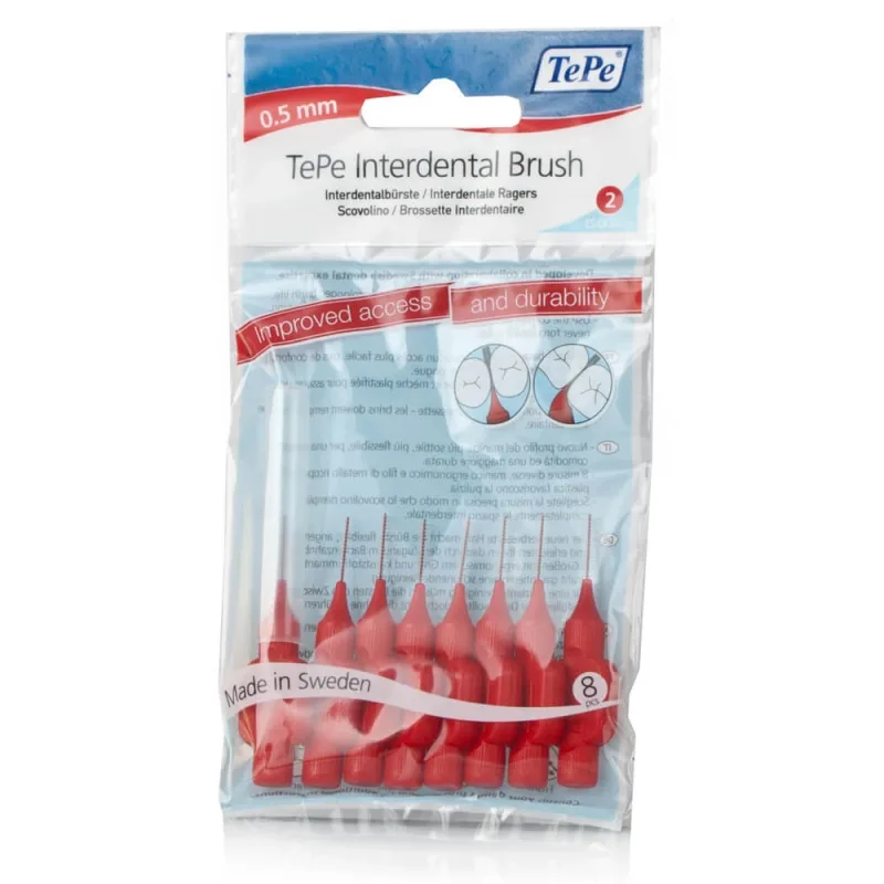TePe Perii intermediare XX-Fine 0,5 mm Roșu 8 buc — preț și oferte
