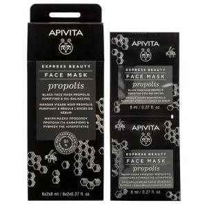 Apivita Express Beauty Mască de față neagră cu propolis pentru curățare profundă 2x8ml