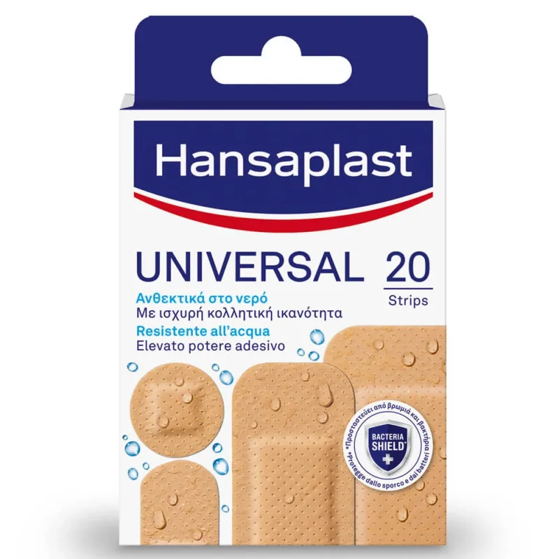 Hansaplast Universal rezistent la apă 20 benzi 4 dimensiuni — preț și oferte