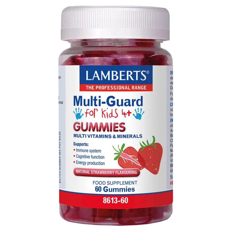 Lamberts Multi-Guard pentru copii 4+ Gummies cu aromă naturală căpșuni 60pcs — preț și oferte