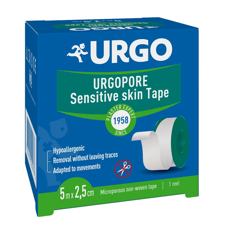 Banda adeziva pentru fixarea pansamentelor UrgoPore, Urgo | 5 m x 2,5 cm LABORATOIRES URGO — preț și oferte