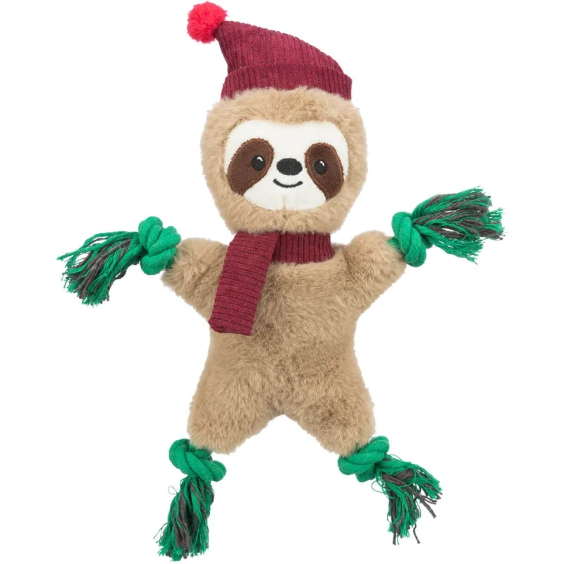 TRIXIE Christmas Lenes, jucărie sfoară câini XS-XL, cu sunet, bumbac, maro și verde, 30cm — preț și oferte