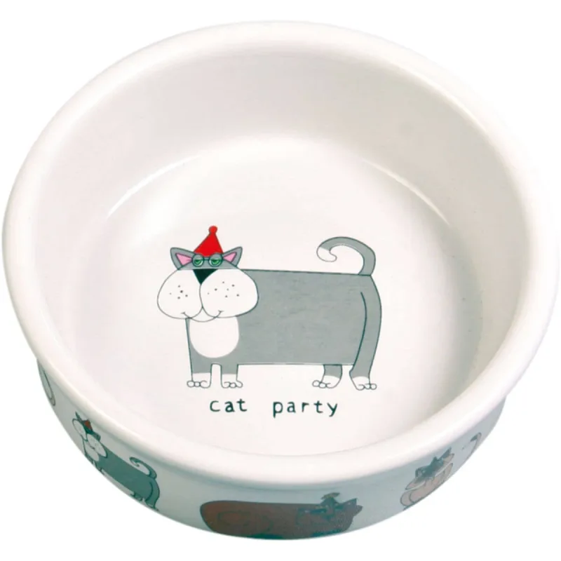TRIXIE Cat Party, castron pisici, rotund, ceramică, diverse culori, XS-S(0.2l, ⌀12cm) — preț și oferte
