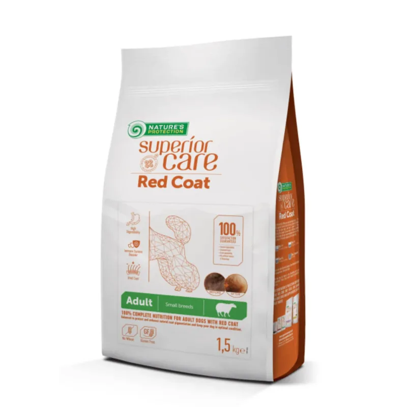 NATURES PROTECTION Superior Care Red Coat Small & Mini Breed, XS-S, Miel, hrană uscată fără cereale câini, 1.5kg — preț și oferte