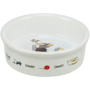 TRIXIE Cat & Mouse, castron pisici, rotund, ceramică, alb, 0.2l, ⌀12cm