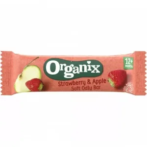 Baton ecologic Bio din ovaz integral cu capsuni si mere 12+ luni, Organix | 23 g