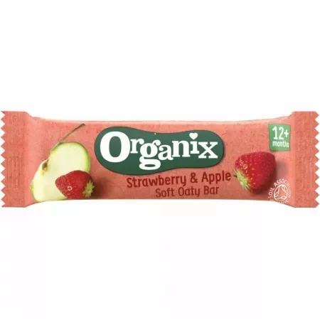Baton ecologic Bio din ovaz integral cu capsuni si mere 12+ luni, Organix | 23 g ORGANIX BRANDS — preț și oferte