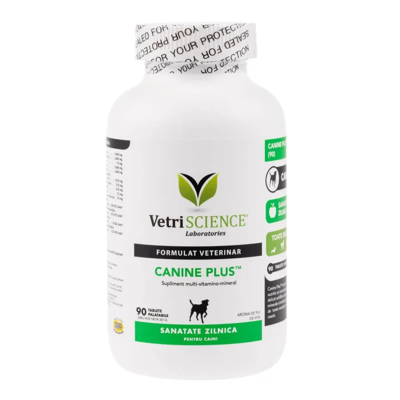 VETRI SCIENCE Canine Plus, Ca/P, multivitamine câini, 90tbl masticabile — preț și oferte