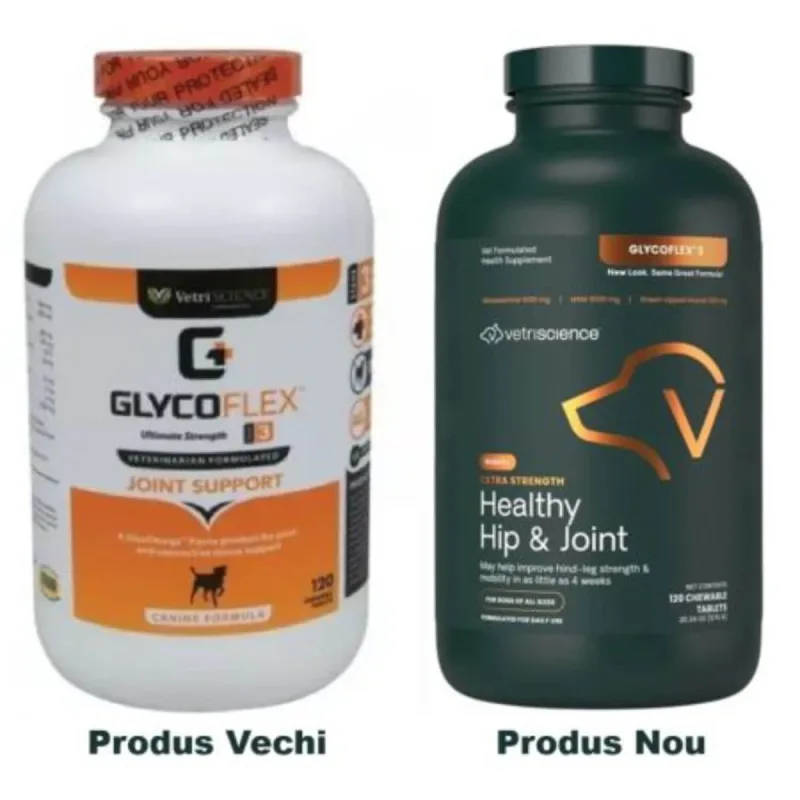VETRISCIENCE Extra Strength Healthy Hip & Joint (Glycoflex stage3), XS-XL, supliment sistem articular câini, flacon, 120 comprimate masticabile — preț și oferte