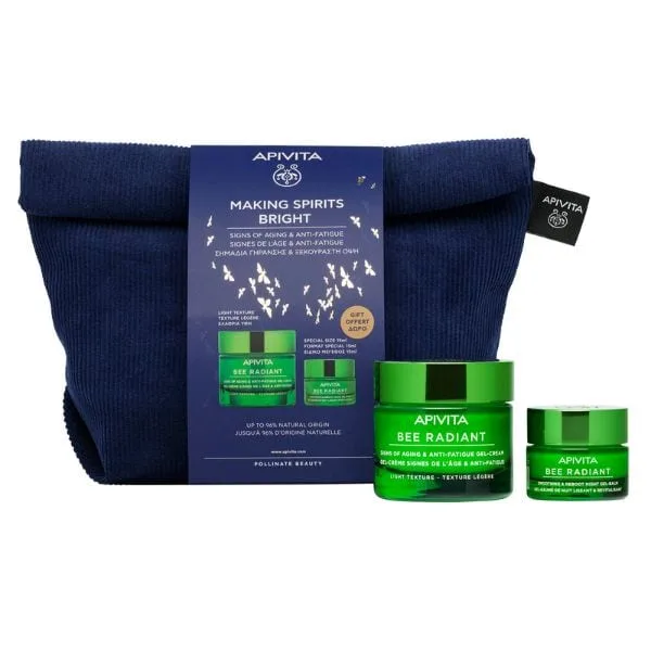 Bee Radiant pachet Crema lejera + Mini Crema de noapte Apivita — preț și oferte