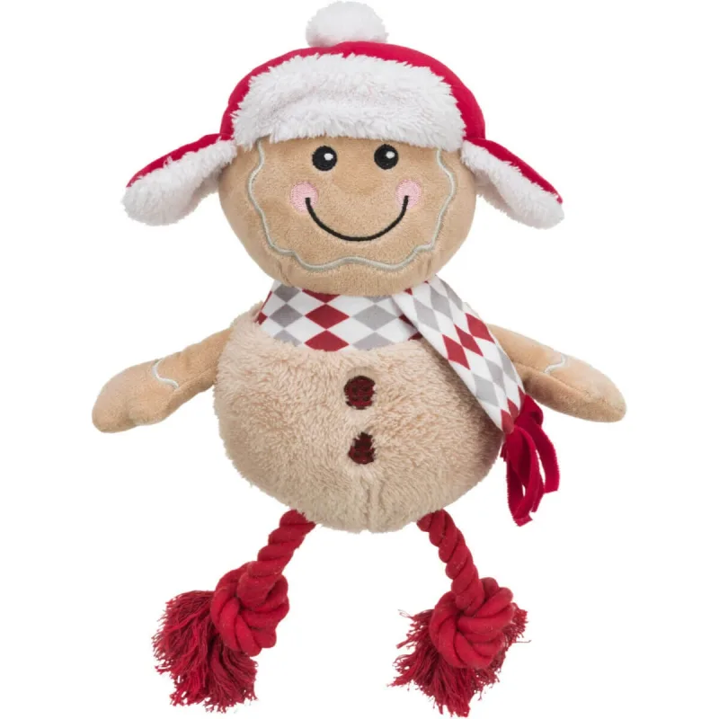 TRIXIE Christmas Turta Dulce, jucărie de pluș câini XS-XL, cu sunet, pluș, maro, 34cm — preț și oferte