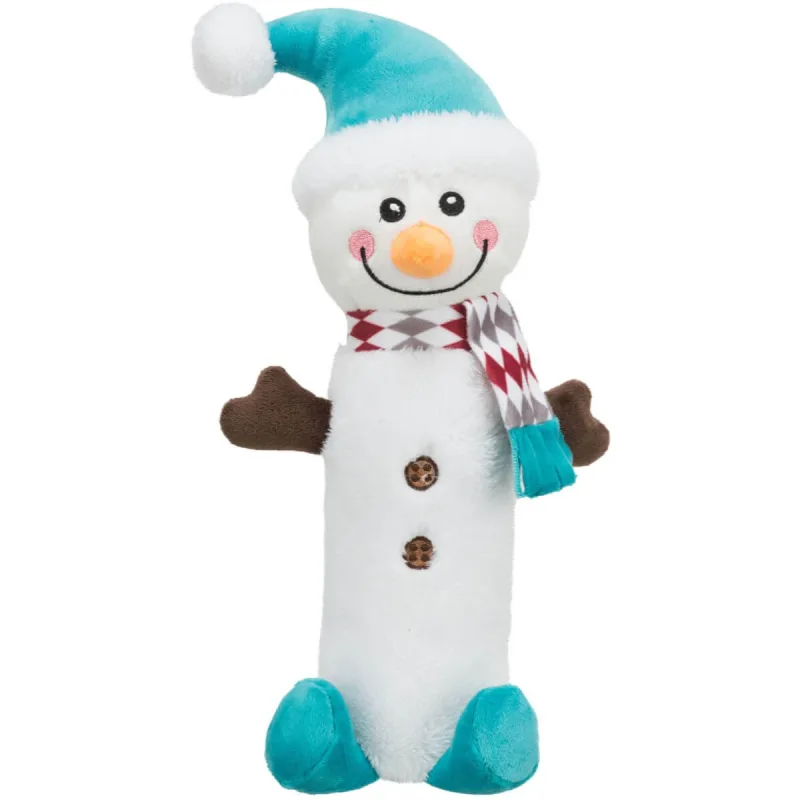 TRIXIE Christmas Om de Zapada cu Fosnaitoare, jucărie de pluș câini XS-XL, activități fizice, poliester, alb și albastru, 38cm — preț și oferte