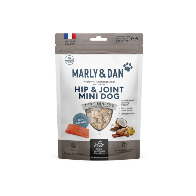 MARLY&DAN Hip&Joint Mini Dog, XS-S, Somon, punguță recompense funcționale fără cereale câini, sistem articular, 50g — preț și oferte