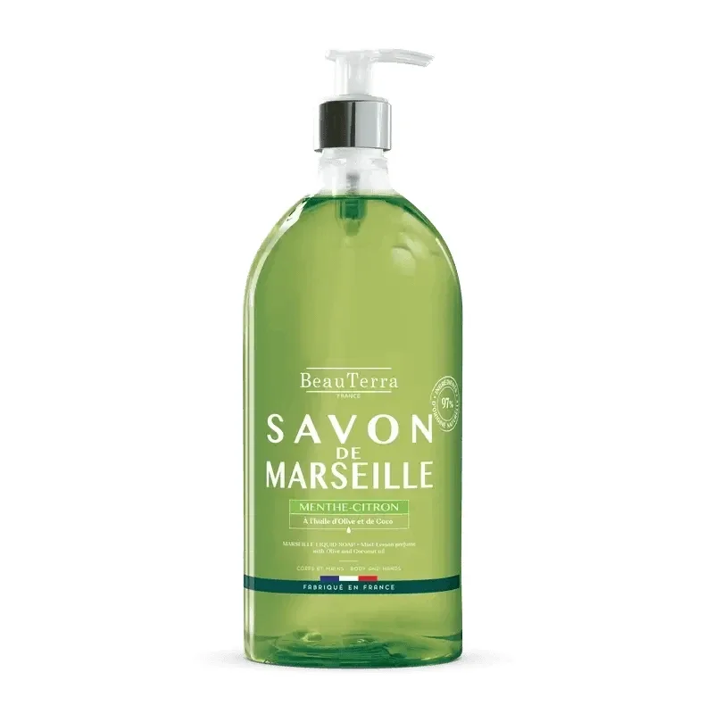 Beauterra Marseille Soaps Săpun de Marsilia Mint-Lemon , 1000 ml — preț și oferte
