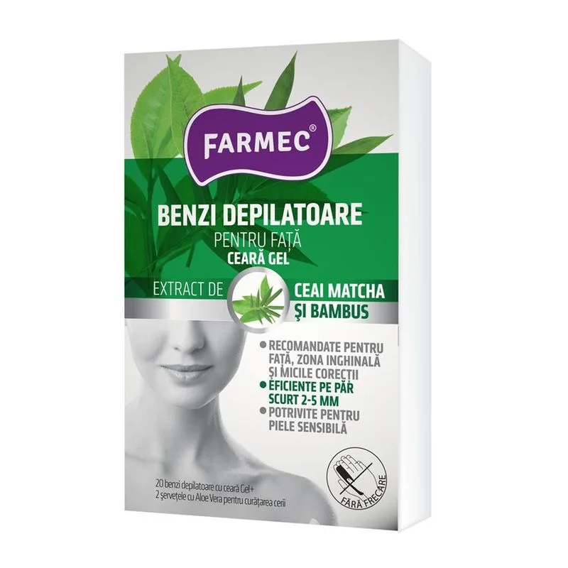 Benzi depilatoare pentru fata cu ceara-gel, Farmec — preț și oferte