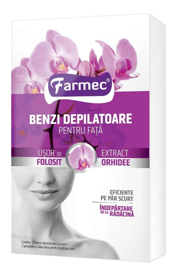 Benzi depilatoare pentru fata cu extract de orhidee, Farmec — preț și oferte