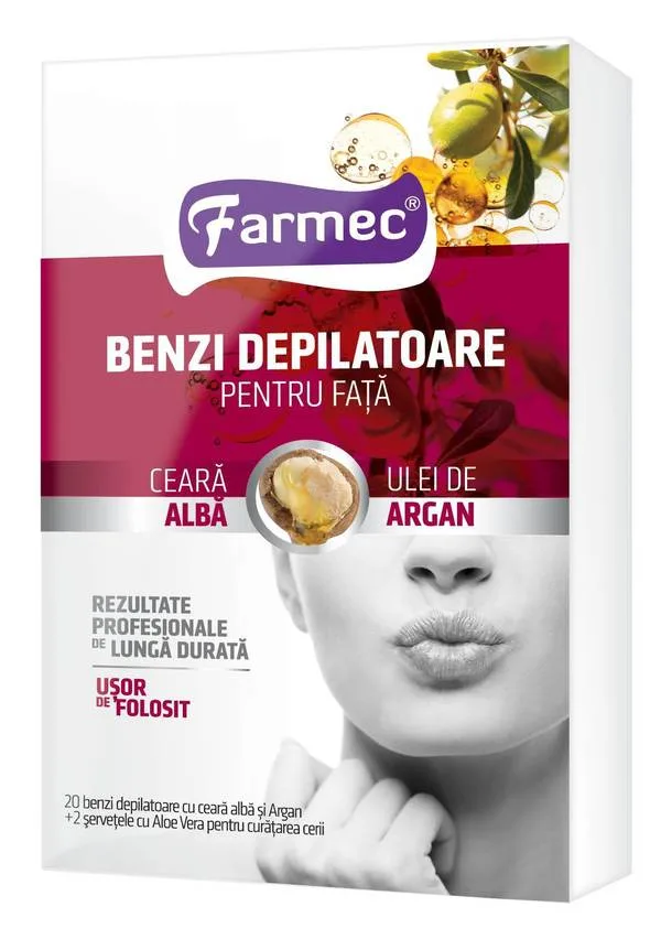 Benzi depilatoare pentru fata cu ulei de argan, Farmec — preț și oferte