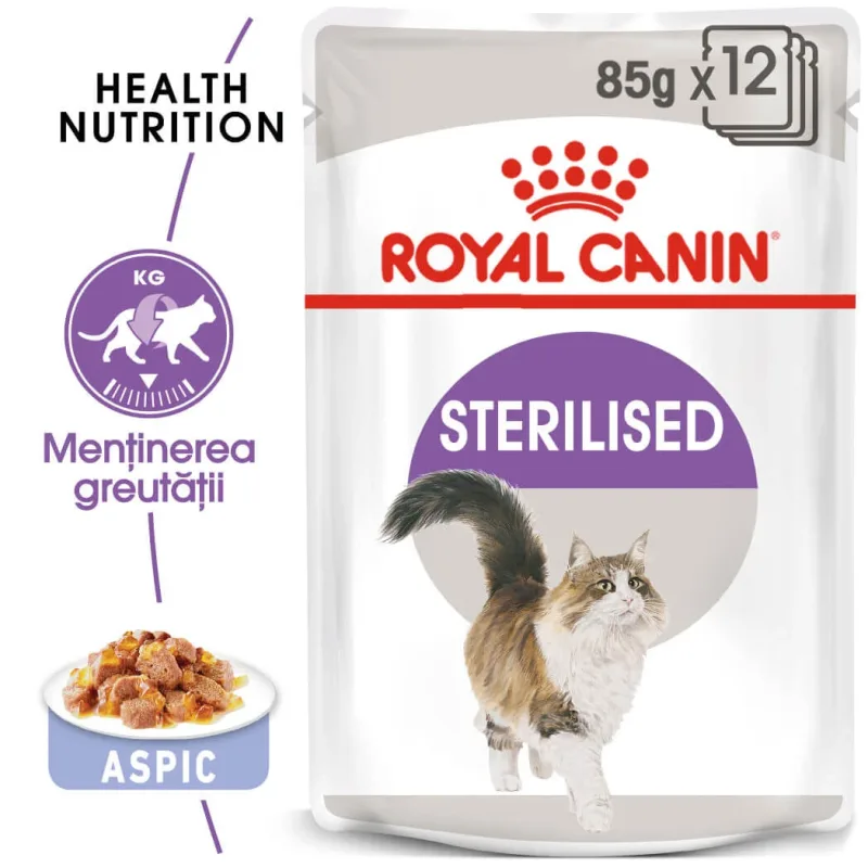 ROYAL CANIN Sterilised Adult hrană umedă pisici sterilizate (în aspic), 85g — preț și oferte
