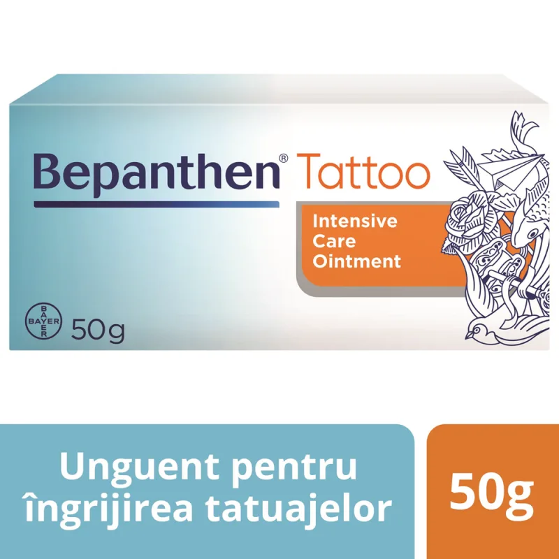Bepanthen Tatoo unguent pentru ingrijirea tatuajelor, Bayer | 50 g — preț și oferte