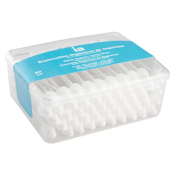 Betisoare de urechi din bumbac cu opritor, Interapothek | 50 buc — preț și oferte