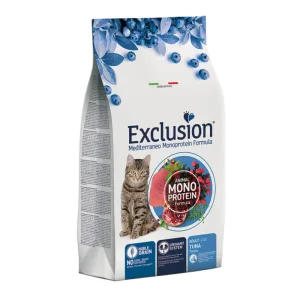 EXCLUSION Mediterraneo Monoprotein Formula, Ton, hrană uscată monoproteică pisici, 1.5kg