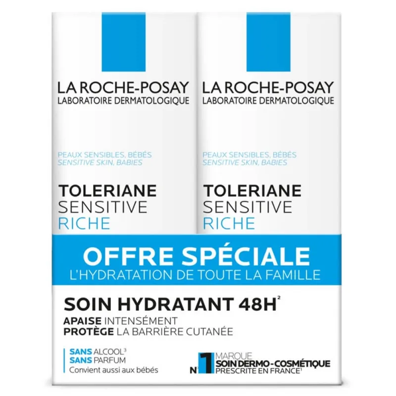 La Roche-Posay Toleriane Sensitive Rich Soothing Crema de față hidratantă 2x40ml — preț și oferte