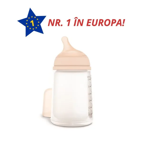 BIBERON ANTICOLICI ZERO 270ML TETINA SILICON FLUX MEDIU 3188416 188416 SUAVINEX — preț și oferte
