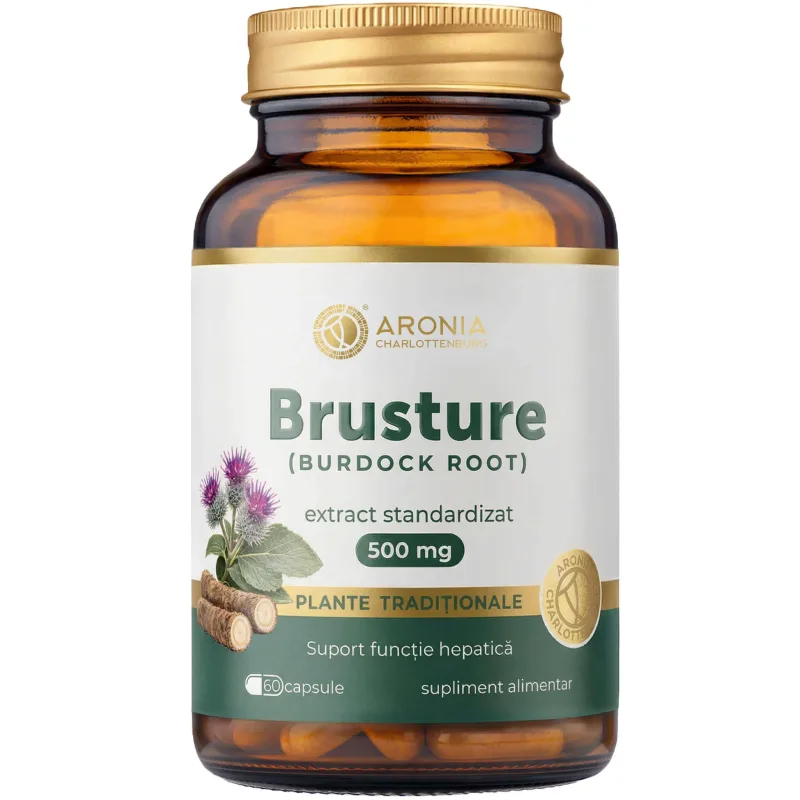 Brusture 500 mg — 60 capsule cu extract concentrat din Rădăcină de Brusture pentru susținerea ficatului, sănătatea pielii și eliminarea excesului de lichide | Plante Tradiționale — preț și oferte
