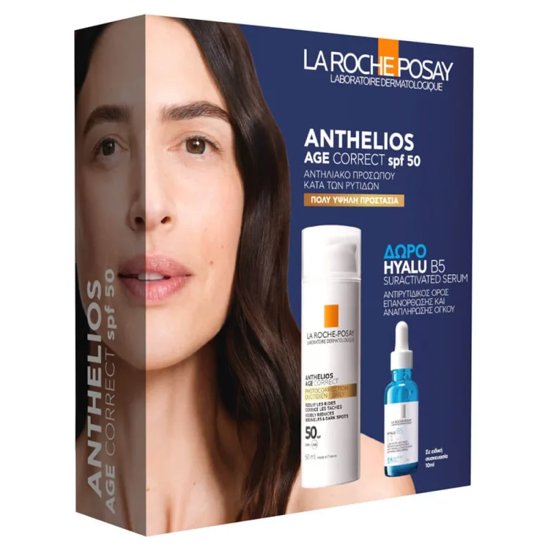 La Roche Posay Promo Pack Anthelios Age Correct SPF50 Light Cream 50ml & GIFT Hyalu B5 Suractivated Serum 10ml — preț și oferte