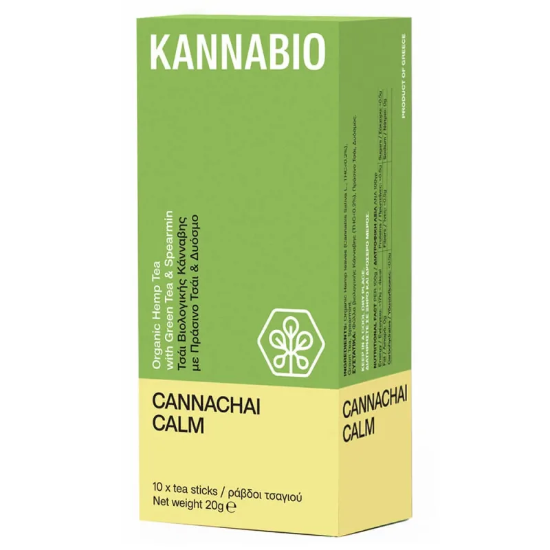 KannaBio Kannachai Calm Organic Hemp Tea cu ceai verde și Spearmin 10sticks — preț și oferte