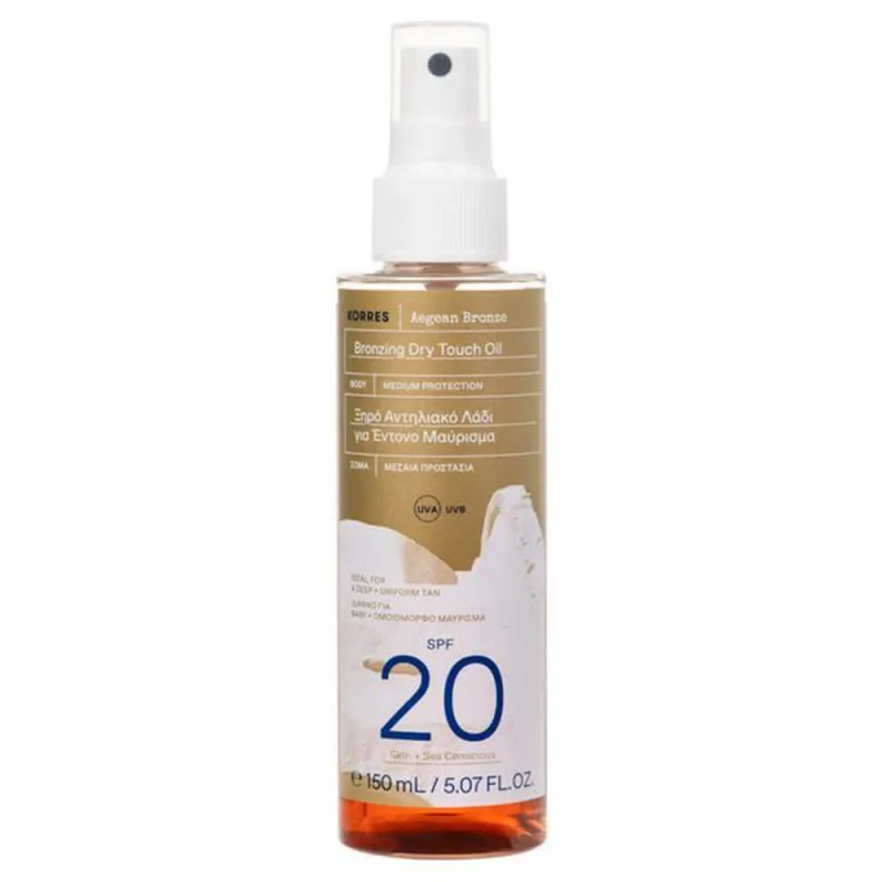 Korres Aegean Bronze Bronzing Dry Touch Oil pentru bronzare intensă SPF20 150ml — preț și oferte