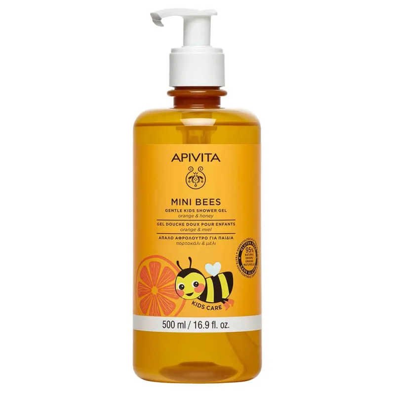 Apivita Mini Bees Gel de duș delicat pentru copii cu portocale și miere 500ml — preț și oferte