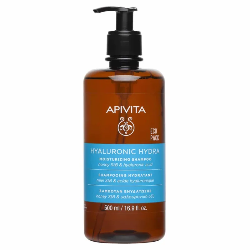 Șampon hidratant Apivita Hyaluronic Hydra cu miere StB și acid hialuronic 500ml — preț și oferte