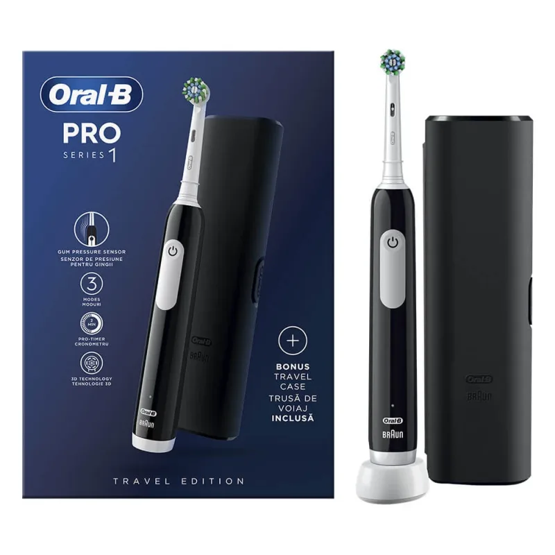 Oral B PRO 1 negru cu cutie de călătorie — preț și oferte