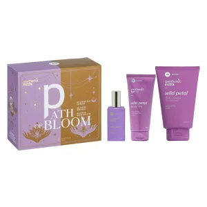 Panthenol Extra Promo Pack Path of Bloom cu apă de toaletă cu petale sălbatice 50ml, soluție de curățare 3in1 200ml și lapte de corp 100ml