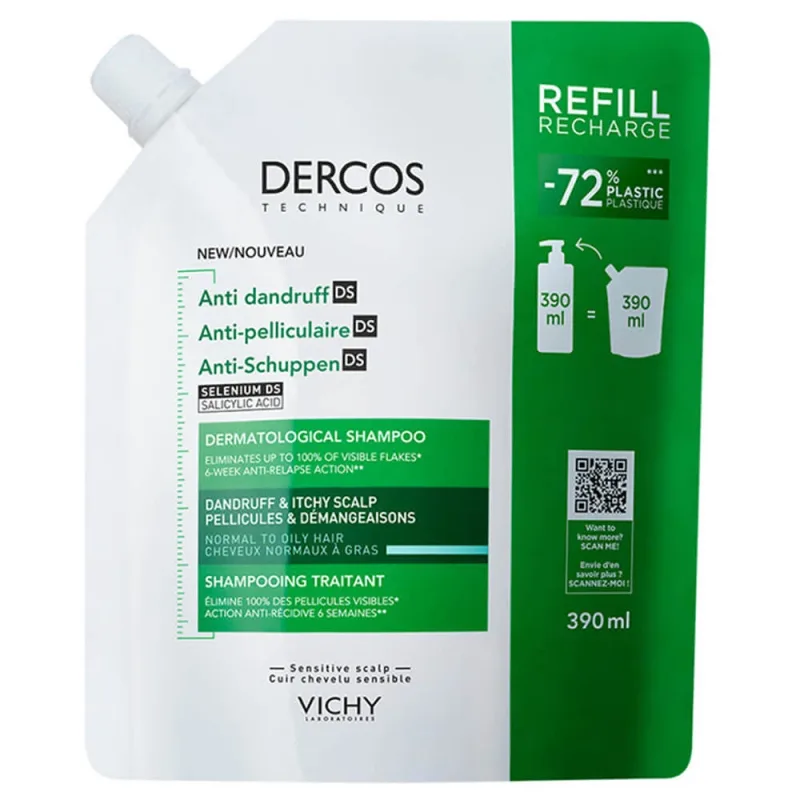 Vichy Dercos Șampon Antipelliculaire Gras Reîncărcare 390ml — preț și oferte