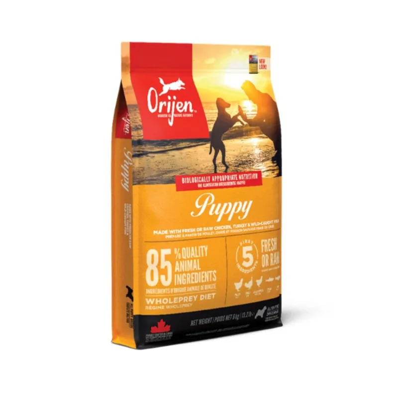 ORIJEN Puppy, XS-XL, Pui și Curcan, hrană uscată fără cereale câini junior, 6kg — preț și oferte